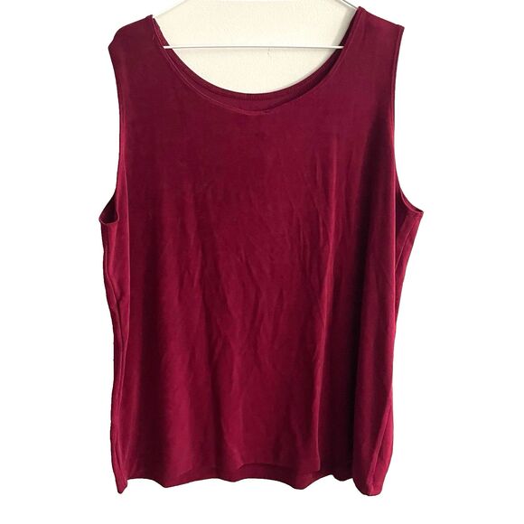 Chicos Travelers Tank Red 4 XXL 20 Slinky Top Packable Cruise Vacation Resort - Picture 1 of 8